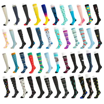 1 çift Yumuşak varis çorabı Moda Basınçlı Hemşirelik Çorap Baskı Koşu spor çorapları Tıbbi Ödem Varisli spor çoraplar