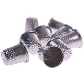 10 Adet / takım dikiş makinesi El Işi Pin Iğne Gümüş Metal Parmak Yüksükler Terzi Dikiş Kavrama Kalkan Koruyucu El Sanatları Araçları