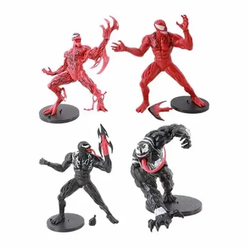 4 adet / takım Venom Carnage Anime Aksiyon Figürü PVC oyuncak Koleksiyonu rakamlar arkadaşlar için hediyeler Noel
