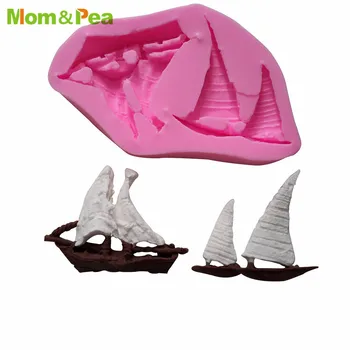 Anne ve Bezelye MPA0766 Tekne Şekilli Silikon kalıp Kek Dekorasyon Fondan Kek 3D Kalıp Gıda Sınıfı