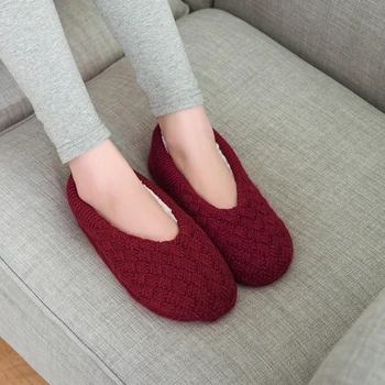 Ev Kabarık Terlik Çorap Bayan Kış Kürklü Sıcak Peluş Anti Patinaj Kavrama Taban Kapalı Ev Kadın Bulanık Ayakkabı Yeni