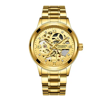 FNGEEN lüks izle altın izle İskelet watchsports mekanik izle Montre Homme marka saatler otomatik erkek saati
