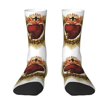 Kutsal Kalp İsa Katolik erkek Mürettebat Çorap Unisex Kawaii 3D Baskı Hıristiyan İnanç Elbise Çorap