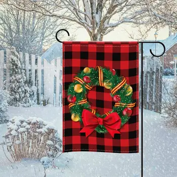Merry christmas bahçe bayrakları Noel Ağacı Çuval Bezi Yard Kış Bayrağı Çift Taraflı Baskılı Kamyon Şükran bayrakları