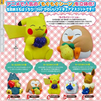 TAKARA TOMY Yemek Meyve Pokemon Rakamlar Kapsül Oyuncaklar Pikachu Eevee Rowlet Snorlax Anime aksiyon figürü Sevimli Kawaii Gashapon