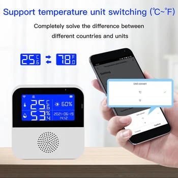 Tuya Wifi Akıllı Sıcaklık ve Nem Sensörü ile LCD Ekran Dijital Ekran Kablosuz Termometre Alexa Google Ev ile Çalışmak