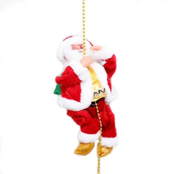 Yaratıcı Noel Baba Tırmanma Halat Bebek Elektrikli Müzik Tırmanma Boncuk Aydınlık Oyuncaklar Çocuklar noel hediyesi Oyuncak Komik Noel Süsler