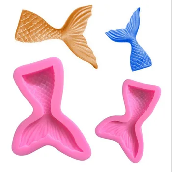 YENİ Mermaid Kuyruk Fondan Kek Kalıp Silikon Kalıp Dekorasyon Pişirme Araçları Sabun Kalıp Balık Çatal kuyruk el Yapımı Kek 